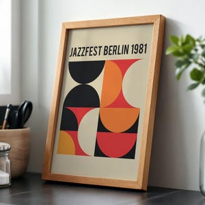 Jazz Poster, printable wall art, digital download, retro print, mid century modern, music poster, living room decor, vintage poster image 3