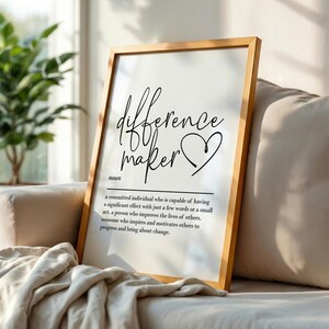 Definición de "Marcador de Diferencias", arte mural imprimible, descarga digital, regalos para maestros, obsequios de agradecimiento, regalos para mentores, citas sobre resiliencia imagen 6