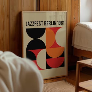 Jazz Poster, printable wall art, digital download, retro print, mid century modern, music poster, living room decor, vintage poster image 7