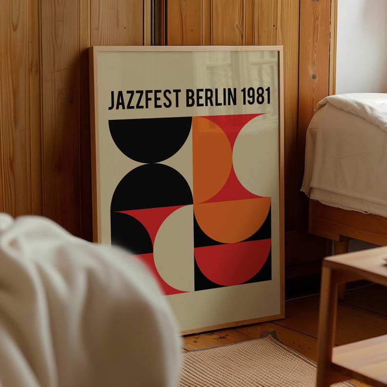 Jazz Poster, printable wall art, digital download, retro print, mid century modern, music poster, living room decor, vintage poster image 7