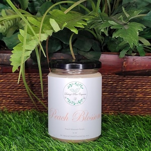 PEACH CANDLES, 12 Oz Candle, BLOSSOM Candle, Extraordinary Soy Wax Sweet Properties Scented Minimalist Eco Wick Decorative Large Candles
