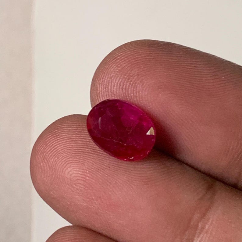 Natural Ruby Engagement Ring Ruby Oval Cut Ruby Gift for Men Untreated ...