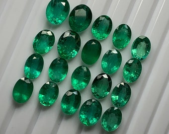 AAA Natural Emerald Oval Cut Stone: 7x5mm or 8x6mm Loose Gemstone