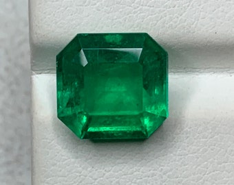 Natural Colombian Emerald Gemstone GIA Certified 4.85 Ct Loose For Premium Rings nd Jewelry-Muzo Green Emerald Octagon Faceted For Her Gift