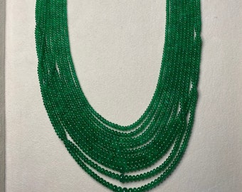 2 to 5 mm natural emerald rondelle beads strands-aaa+ top quality emerald plain beads necklace 10 lines strand 496 ct-emerald for wedding