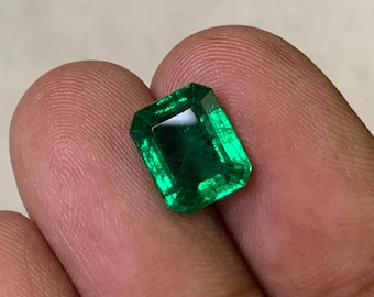 Smeraldo naturale taglio ottagonale: Smeraldo verde di origine zambiana, qualità AAA, regalo di Natale, 3,4 ct