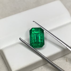 2.9ct Zambian Emerald Gemstone: Deep Green Octagon Cut, AAA Quality