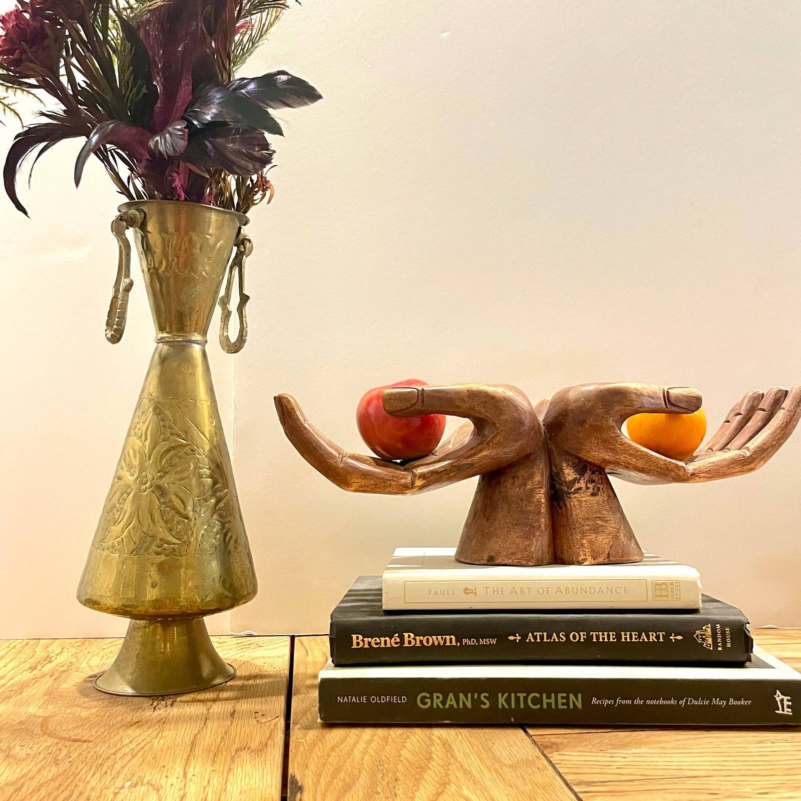 Antique Brass Tall Vase With Handles. French. Etched Floral Etsy