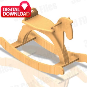Rocking Horse Wood Toy Plans -  Woodworking - Rocking Horse Building Plan - DIY Step - Iges - Dwg