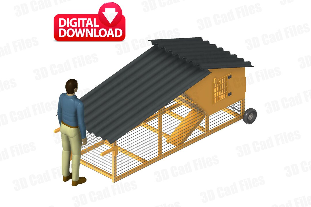 Chicken Coop Mobil Chicken Coop Building Plans DIY Step Iges Dwg