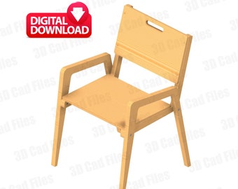 Planos de Sillas para Carpintería - Plano CNC - Plano de Construcción de Sillas - Paso DIY - Iges - Dwg