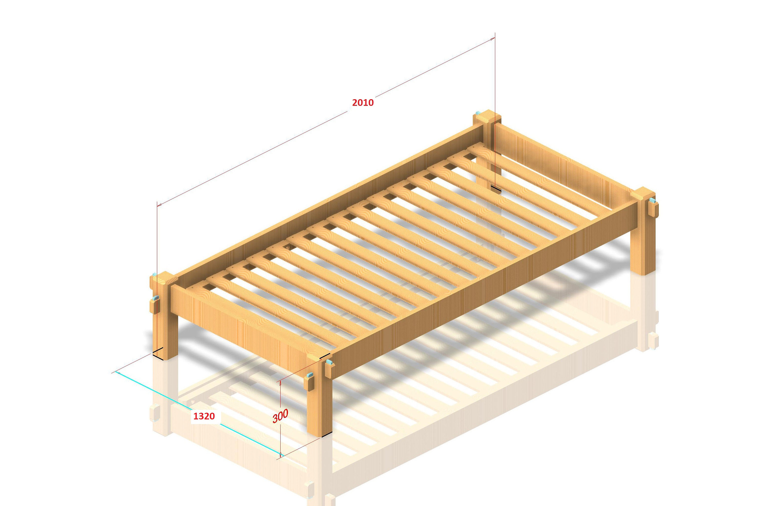 Super Single Bed Frame Plan Rustic Handmade Easy DIY Plan Digital