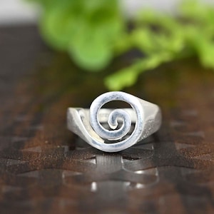 Sterling Silver Spiral Ring , Cute Silver Circle Ring , Swirl Ring , Simple Silver Ring , Minimalist Ring