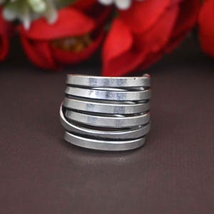 Wrap Ring Rings for Women Open Ring Adjustable Ring Spiral Ring Dainty Silver Stacking Ring Minimalist Ring Valentines Gift For Her