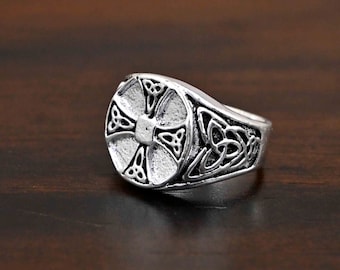 Anello Rune Vichingo In Argento 925: Regolabile Con Nodo Celtico - Gioiello Vintage Per Uomo E Donna