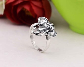 Silver Elephant Ring, Animal Jewelry