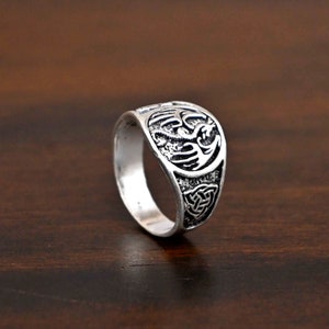 Sterling Silber Drache keltischer Ring: Herren Drache Schmuck
