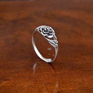 Zilveren roosring, 925 sterlingzilver, trouwringen, belofteringen, uniseks statement ring dikke bloem, ringen voor vrouwen