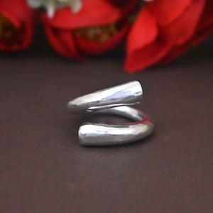 Wrap Ring Rings for Women Open Ring Adjustable Ring Spiral Ring Dainty Silver Stacking Ring Minimalist Ring Valentines Gift For Her