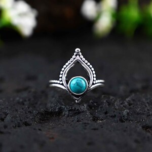 Turquoise Eternity Ring, Turquoise Ring, Dainty Ring, Turquoise Jewelry, Dainty Ring, Stacking Ring, Everyday Ring, Gift for Her