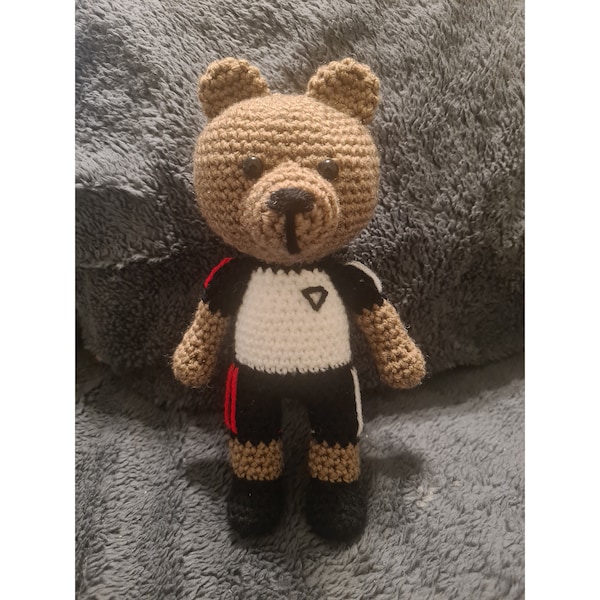 Crochet Fulham FC Teddy Bear, customisable football team gift João Palhinha Bobby De Cordova-Reid Raúl Jiménez Alex iwobi Rodrigo Muniz