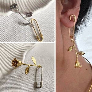Flower Earring Pin Etsy