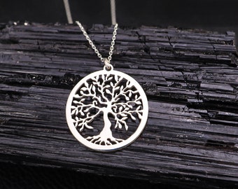 Silver Tree Necklace, Tree of Life Necklace, Family Tree Of Life Necklace,  Tree of Life Necklace, Gift for Mom, Minimalist Women Jewelry