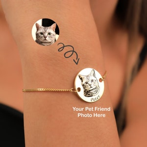 Custom Pet Photo Bracelet, Dog Bracelet for Women, Pet Memorial Bracelet, Pet Remembrance Jewelry, Cat Bracelet, Gift for Pet Lover