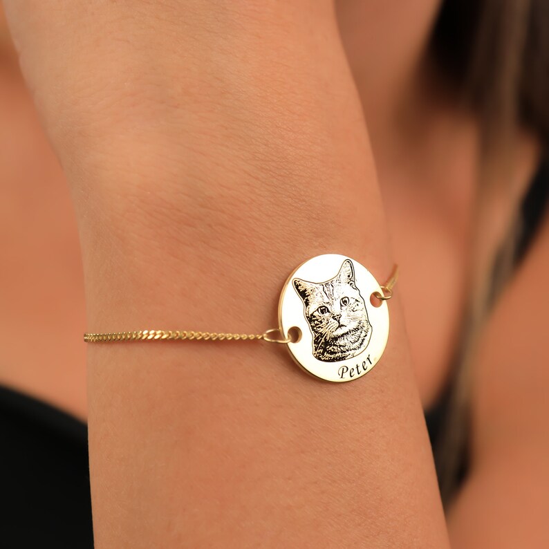 Custom Pet Photo Bracelet, Pet Memorial Bracelet, Dog Bracelet for Women, Cat Photo Bracelet, Pet Remembrance Jewelry, Gift for Pet Lover