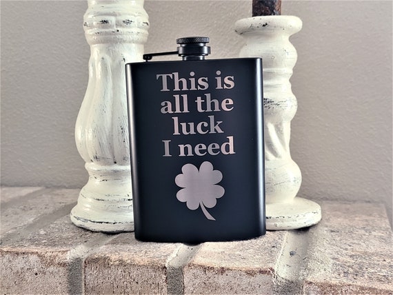 8oz Clover - Lucky in Love Stainless Steel Flask 8oz Clover - Lucky in Love Stainless Steel Flask