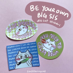 Pegatinas troqueladas de la serie "Sé tu propia hermana mayor" / Pegatinas decorativas adorables / Compañero para escribir en el diario