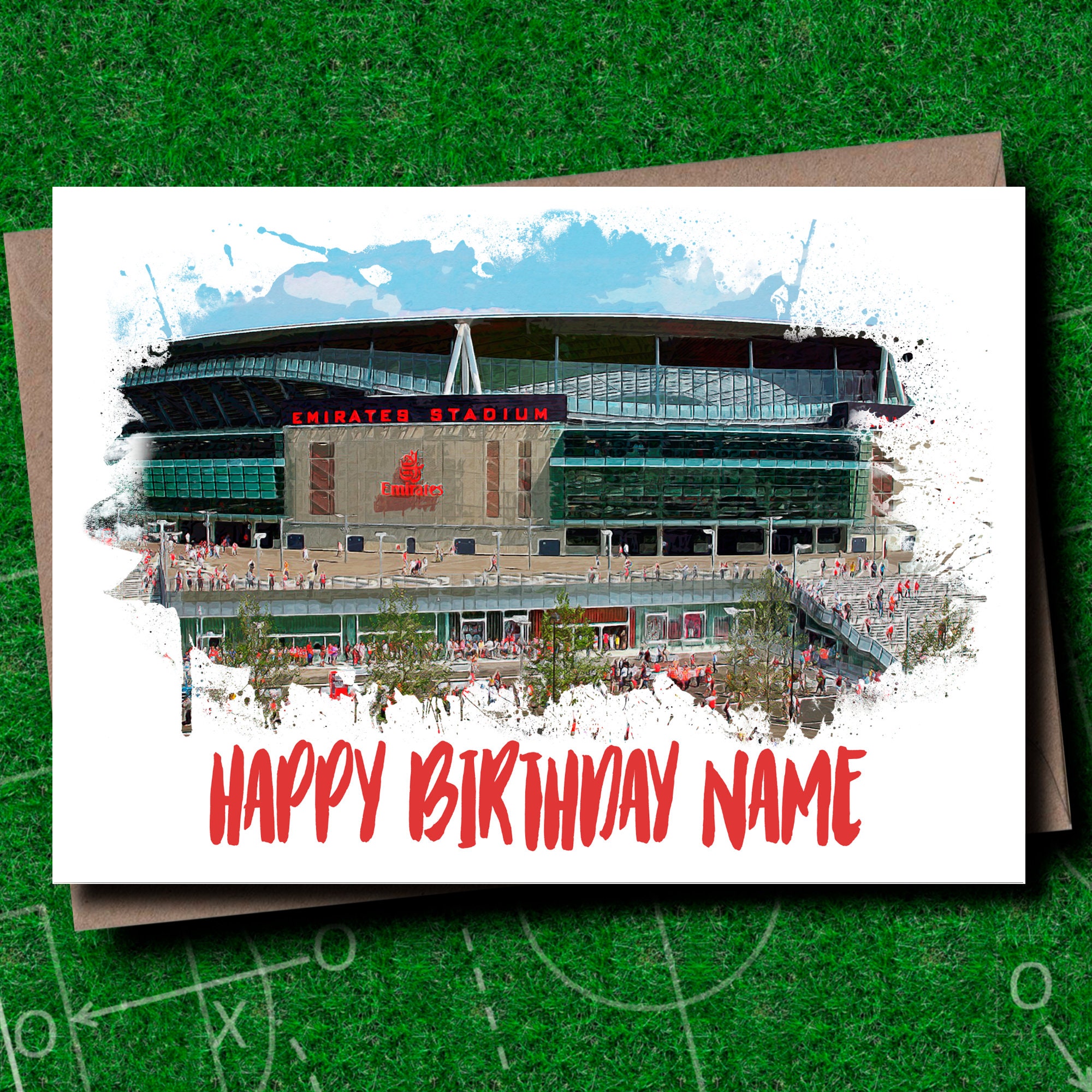 Personalized Arsenal FC Birthday Card: Emirates Stadium - Etsy UK