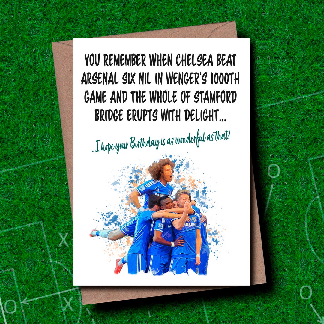 Chelsea FC Birthday Card Stamford Bridge Birthday Card Chelsea Birthday