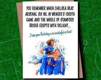 Chelsea FC Birthday Card - Stamford Bridge Birthday Card - Chelsea Birthday Card - Name Birthday Card - Football Birthday Card