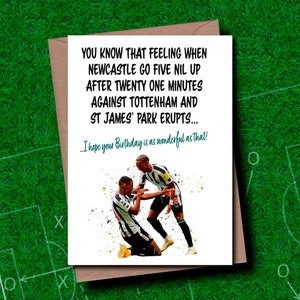 Newcastle Utd Birthday Card - 6-1 Birthday Card - Newcastle Birthday Card - Newcastle v Spurs Birthday Card - Football Birthday Card