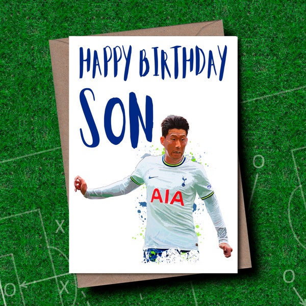 Tottenham Birthday Card - Son Heung-min Birthday Card - Spurs Son Birthday Card - Spurs Birthday Card - Football Birthday Card