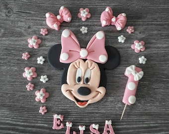 Minnie Mouse fondant topper cake children's birthday