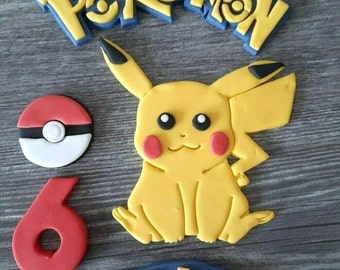 Pokemon topper fondant figure cake children's birthday