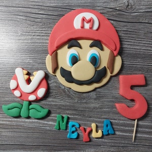 Super Mario Cake Topper Fondant Figure Children's Birthday Motif Cakes Handmade