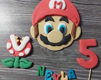 Super Mario Torten  Aufleger Fondant Figure Kinder Geburtstag Motivtorten Handarbeit