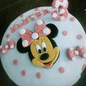 Minnie Mouse Fondant Aufleger Torte Kindergeburtstag immagine 5