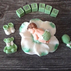 Christening Baby Party Birth Sugar Figures Fondant Cake Decoration Cake Topper Cake Handmade image 8