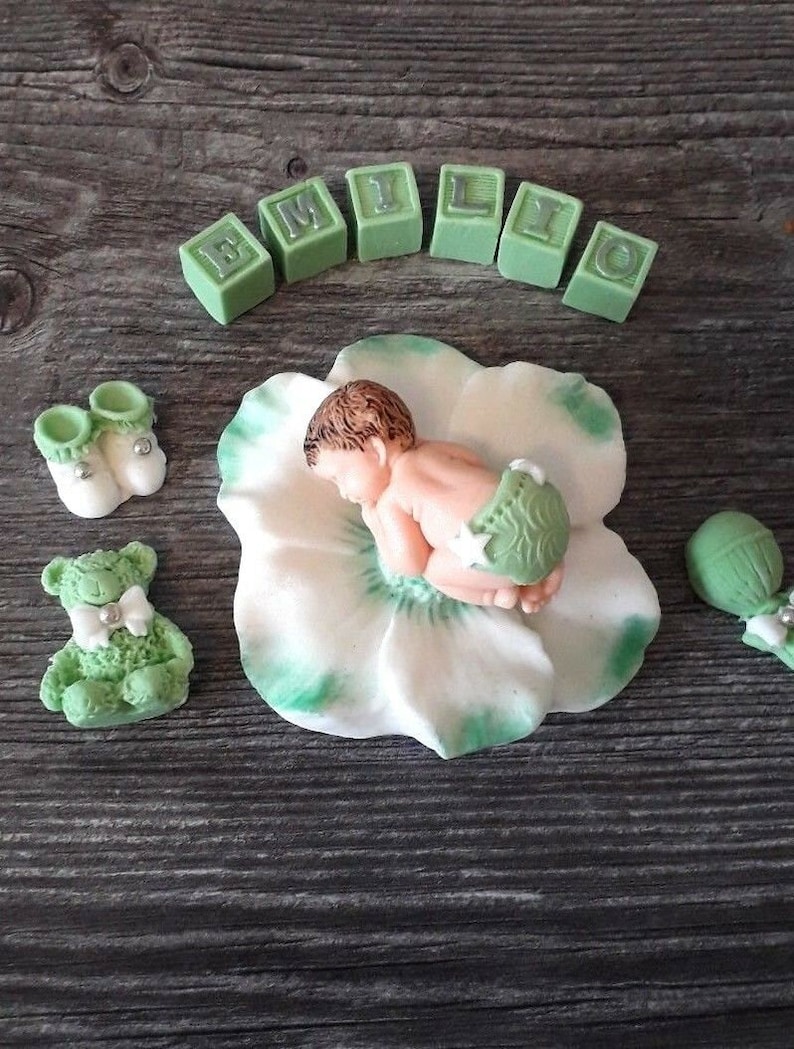 Christening Baby Party Birth Sugar Figures Fondant Cake Decoration Cake Topper Cake Handmade image 8