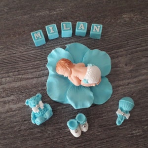 Christening Baby Party Birth Sugar Figures Fondant Cake Decoration Cake Topper Cake Handmade image 7