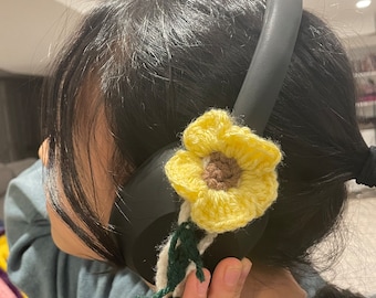 Buttercup Headphone Accessories Pair, 100% Handmade, Unique and Trendy Gift, Crochet