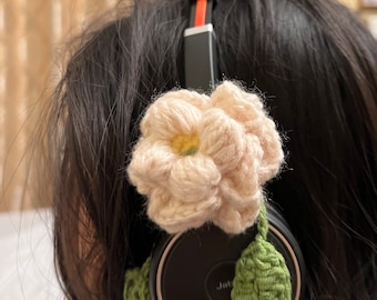Gardenia Headphone Attachments Pair, 100% Handmade, Unique Gifts and Accessories