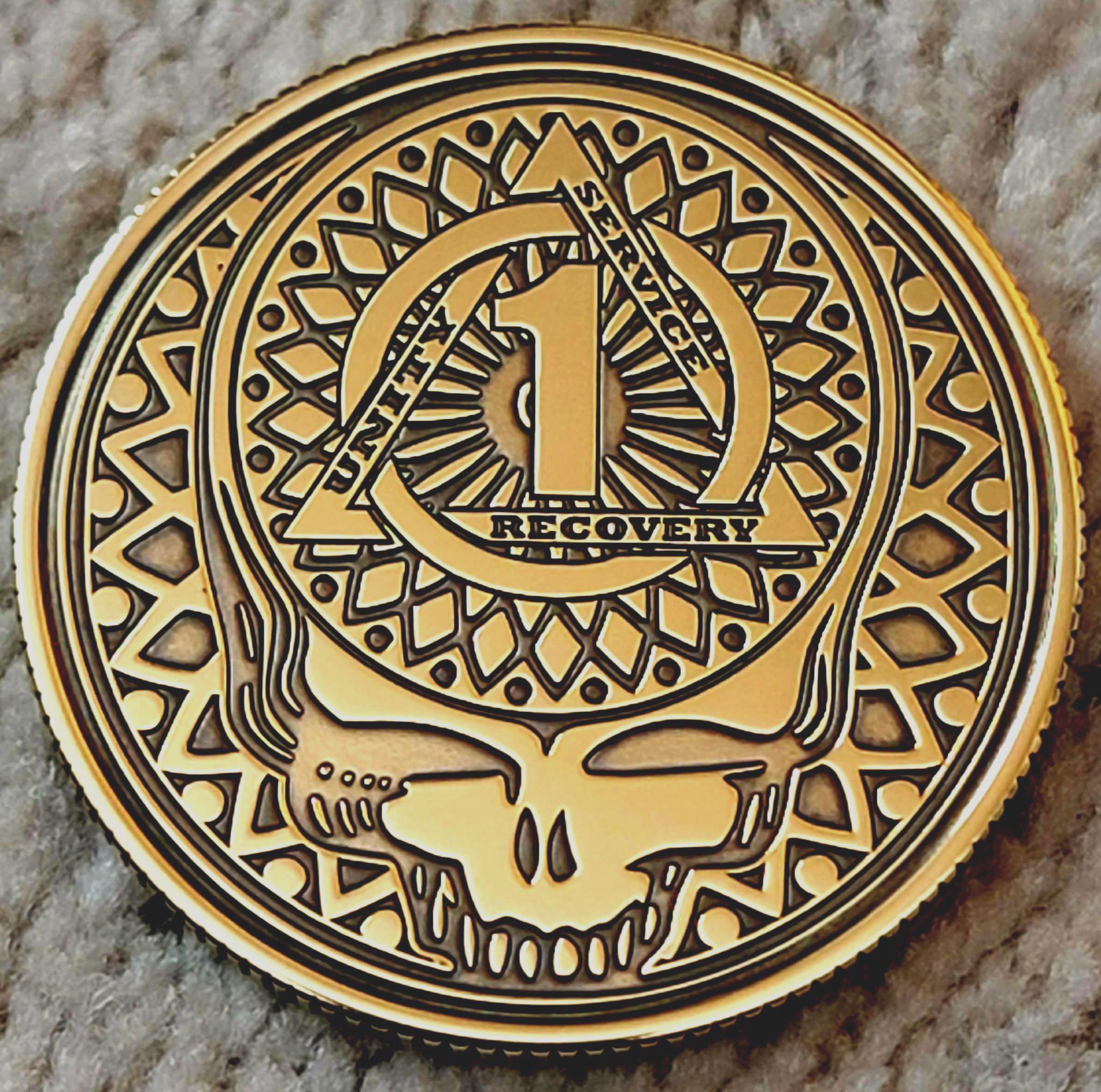 Personalized Grateful Sobriety Anniversary Coin - Etsy