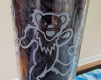 Dancing Bear Laser Engraved Pint Glass - Etsy