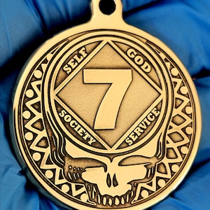 NA Stealie Personalized Recovery Anniversary Pendant