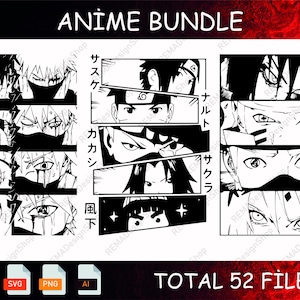 Paquete SVG de anime: imágenes prediseñadas de dibujos animados (archivos digitales)